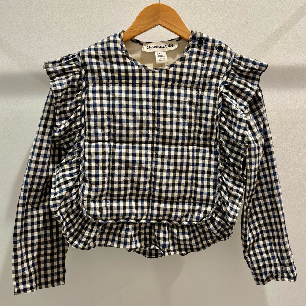 GUC Caron Callahan Quilted Gingham Crop Top